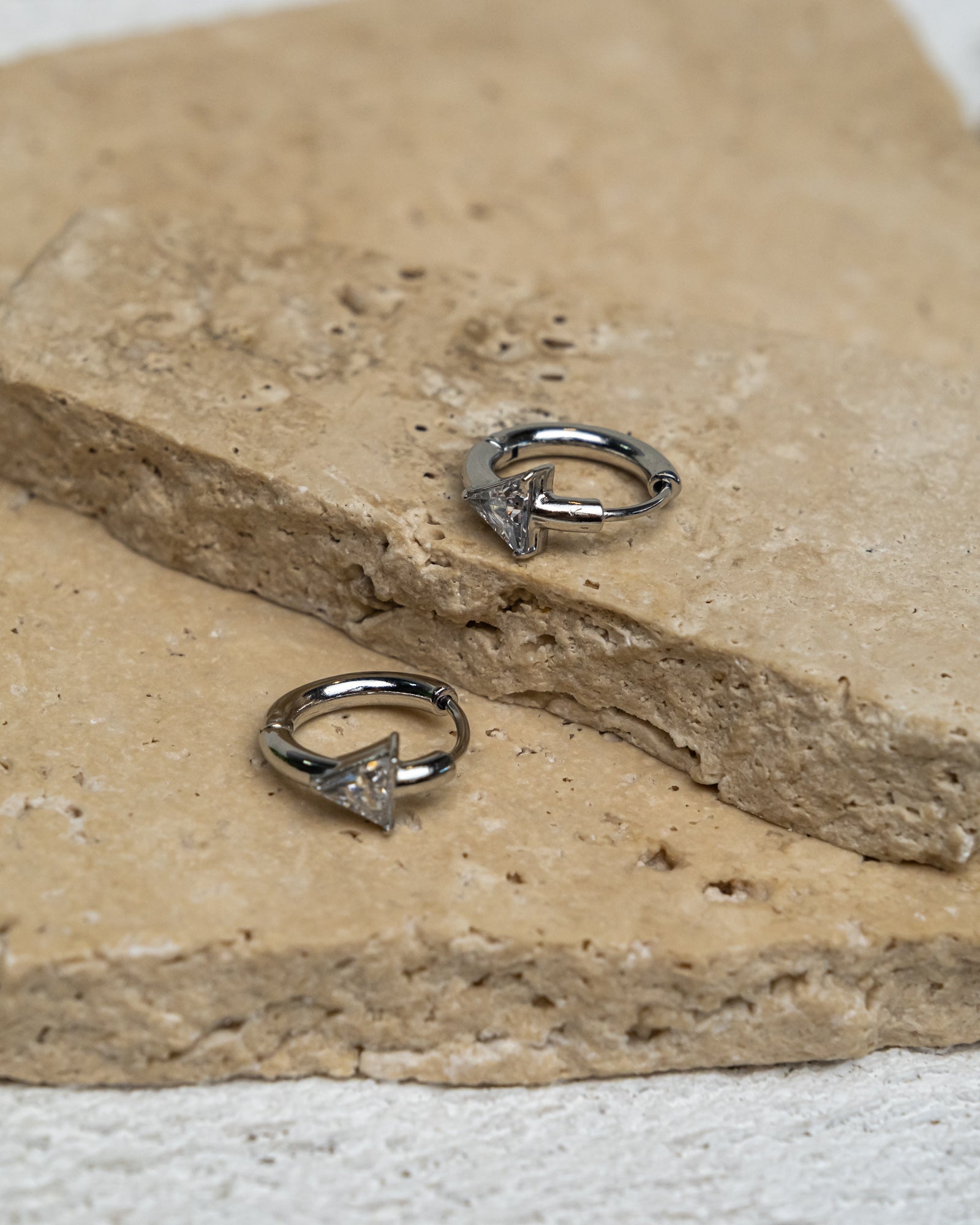 Adelina Triangle Gem Hoop Earrings