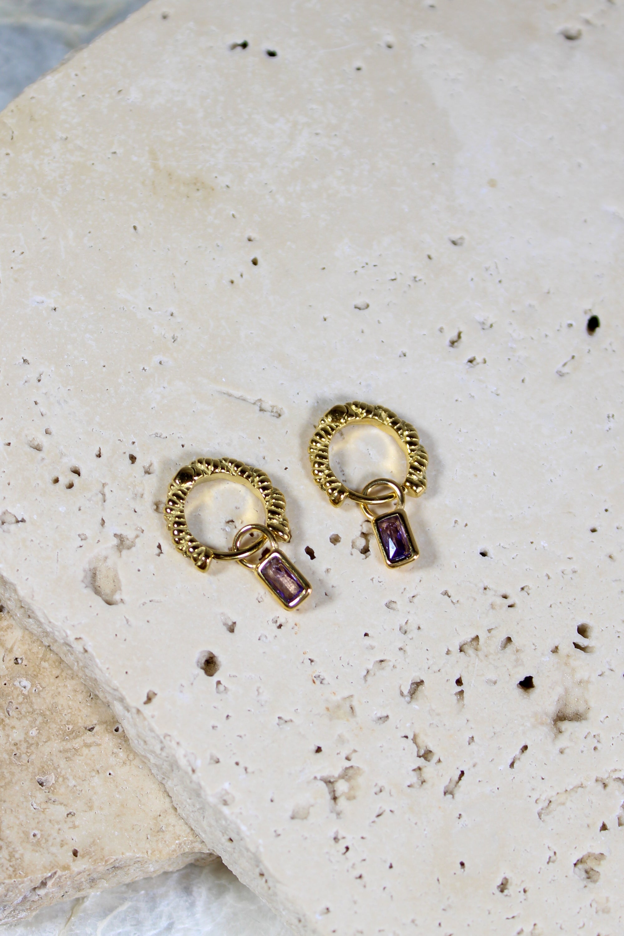 Noemi Mauve Gem Earrings