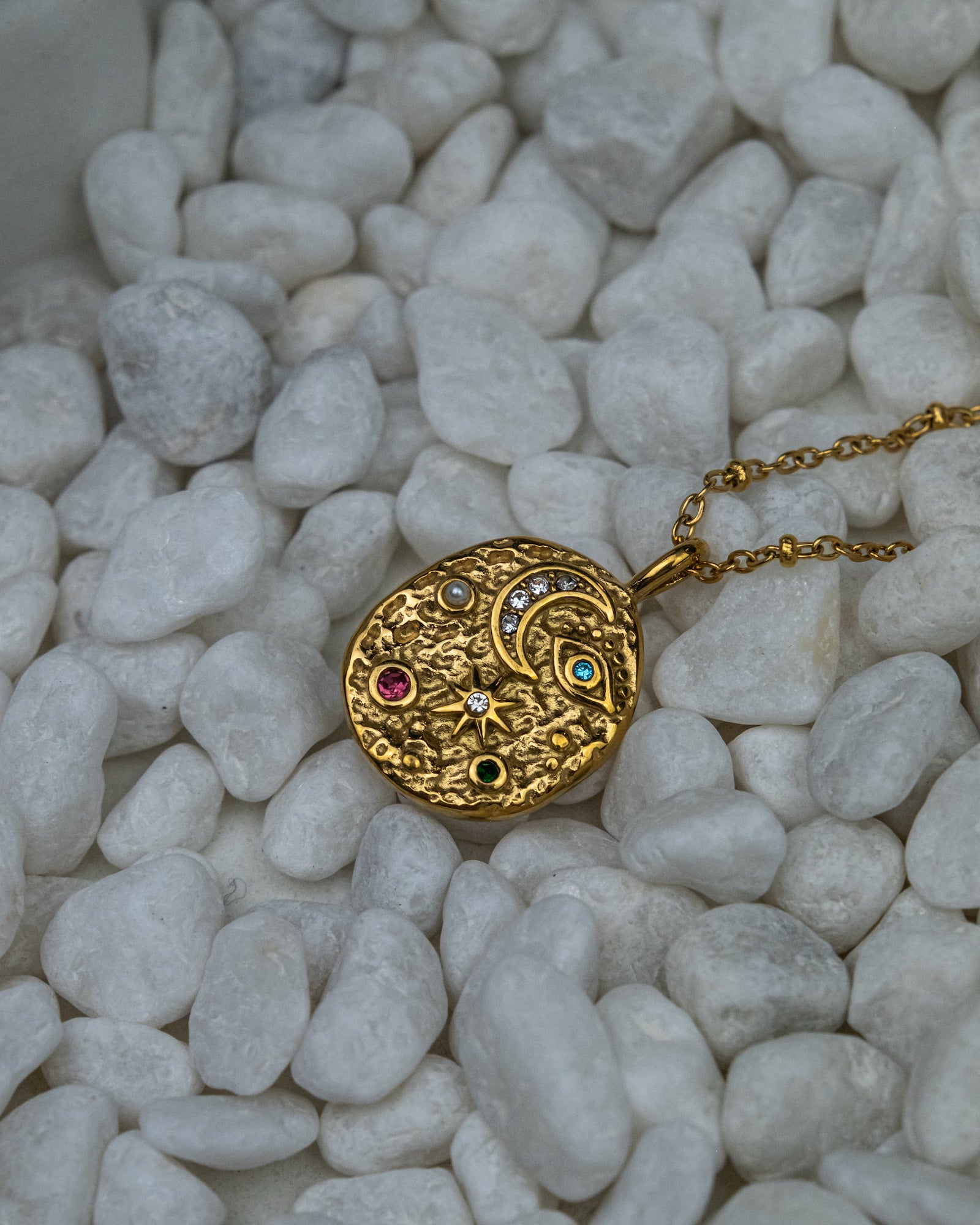 Ayla Gold Multicolor Gem Necklace