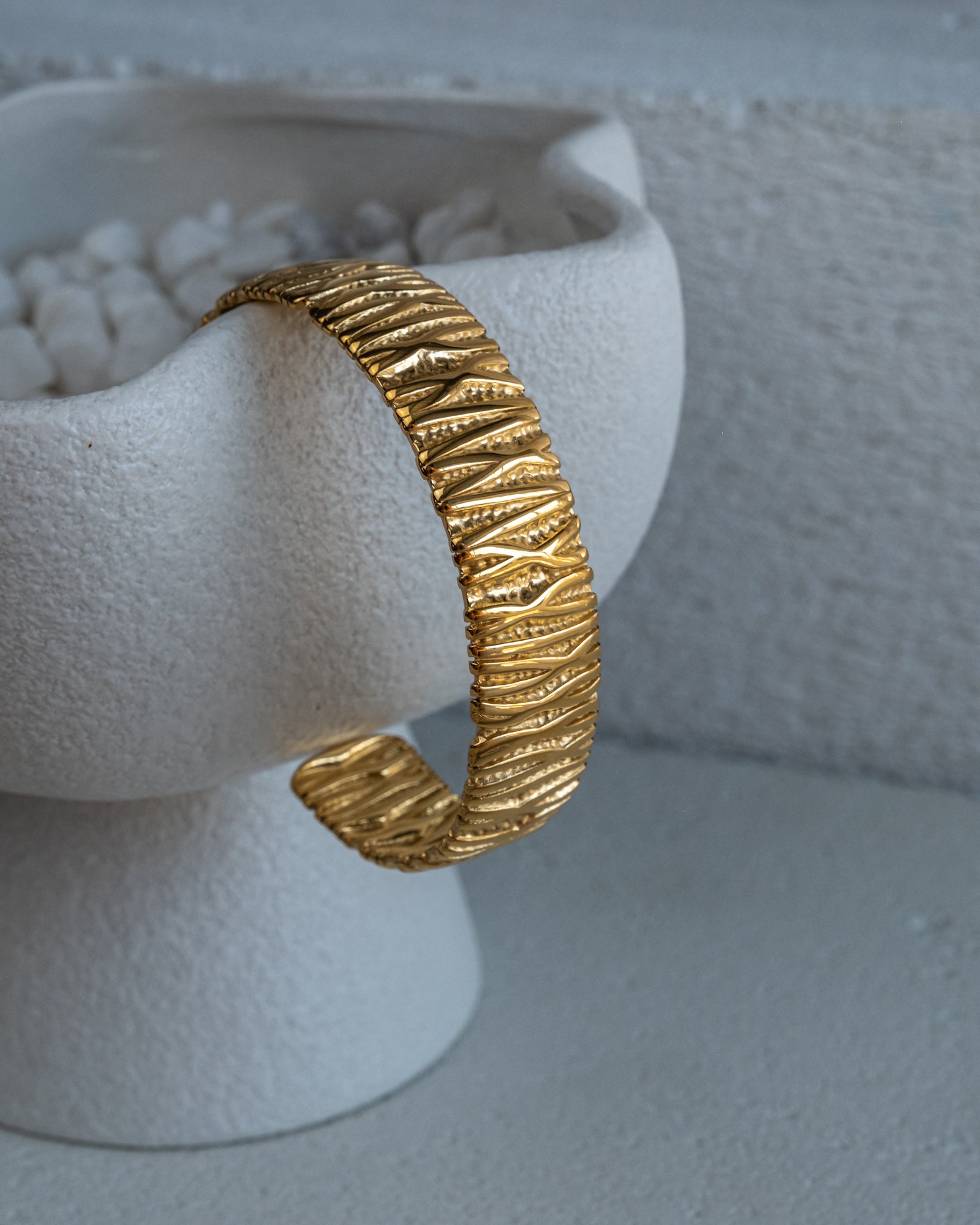Breda Textured Cuff Bangle