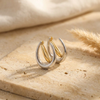 Arlette Sculpted Two Tone Hoop