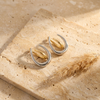 Arlette Sculpted Two Tone Hoop