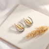 Arlette Sculpted Two Tone Hoop