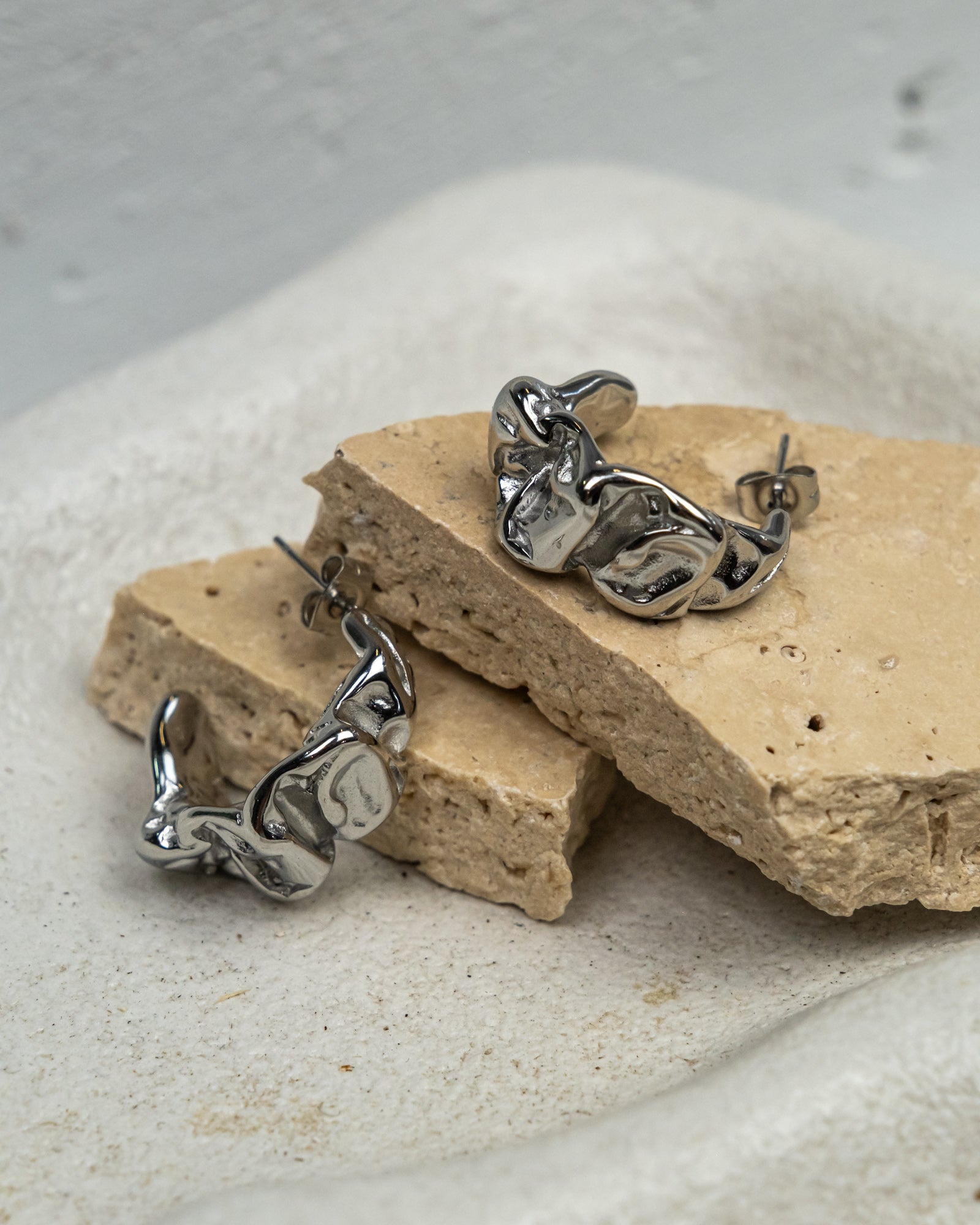 Dzintra Abstract Hoop Earrings