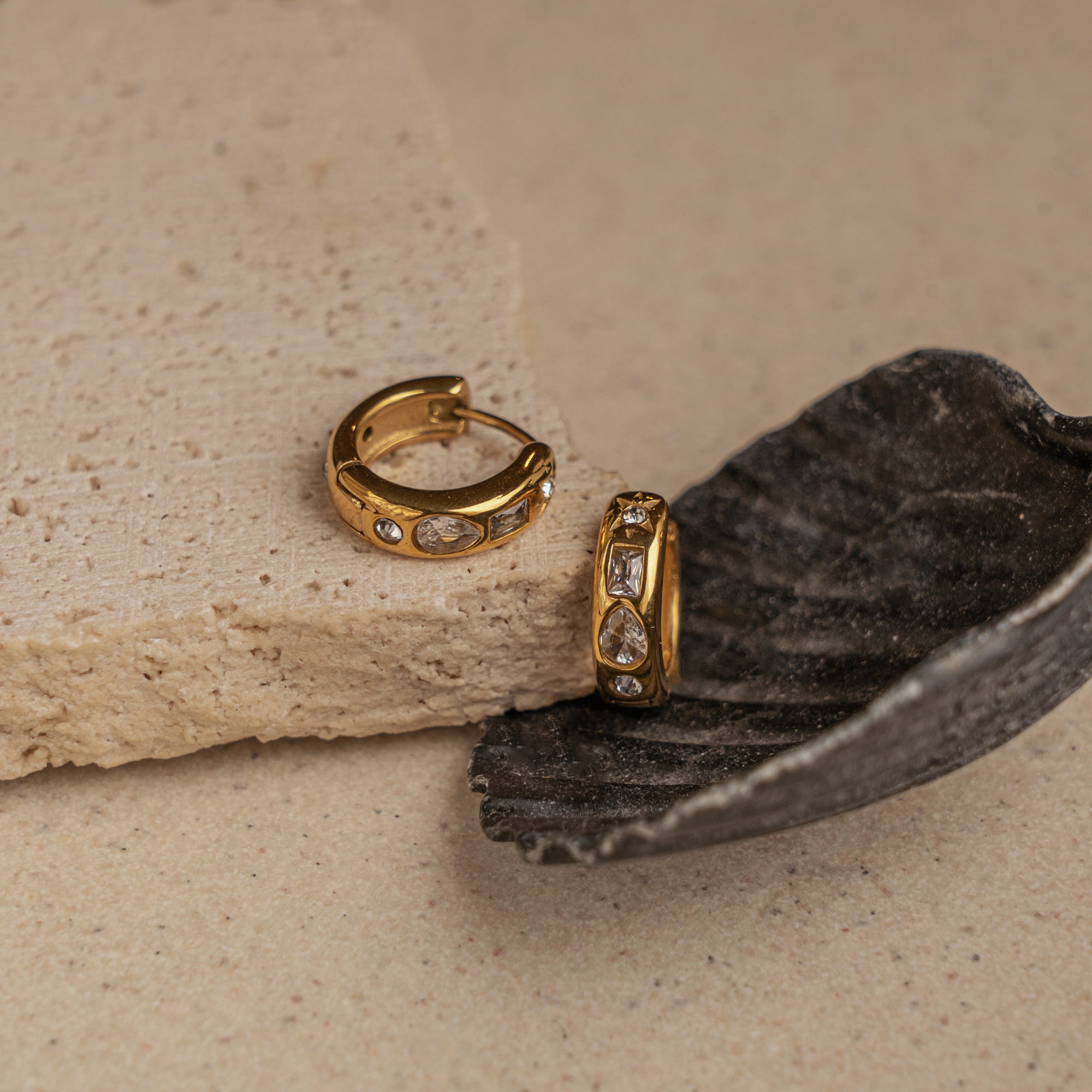 Eliska Zirconia Huggie Earrings