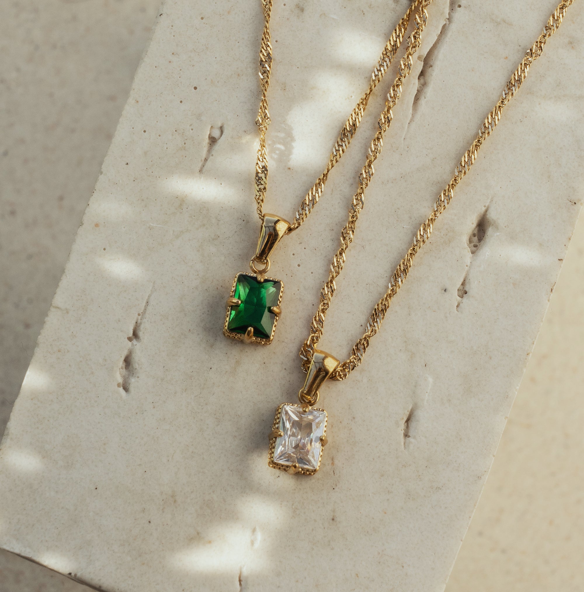 Elodie Emerald Cut Pendant Necklace