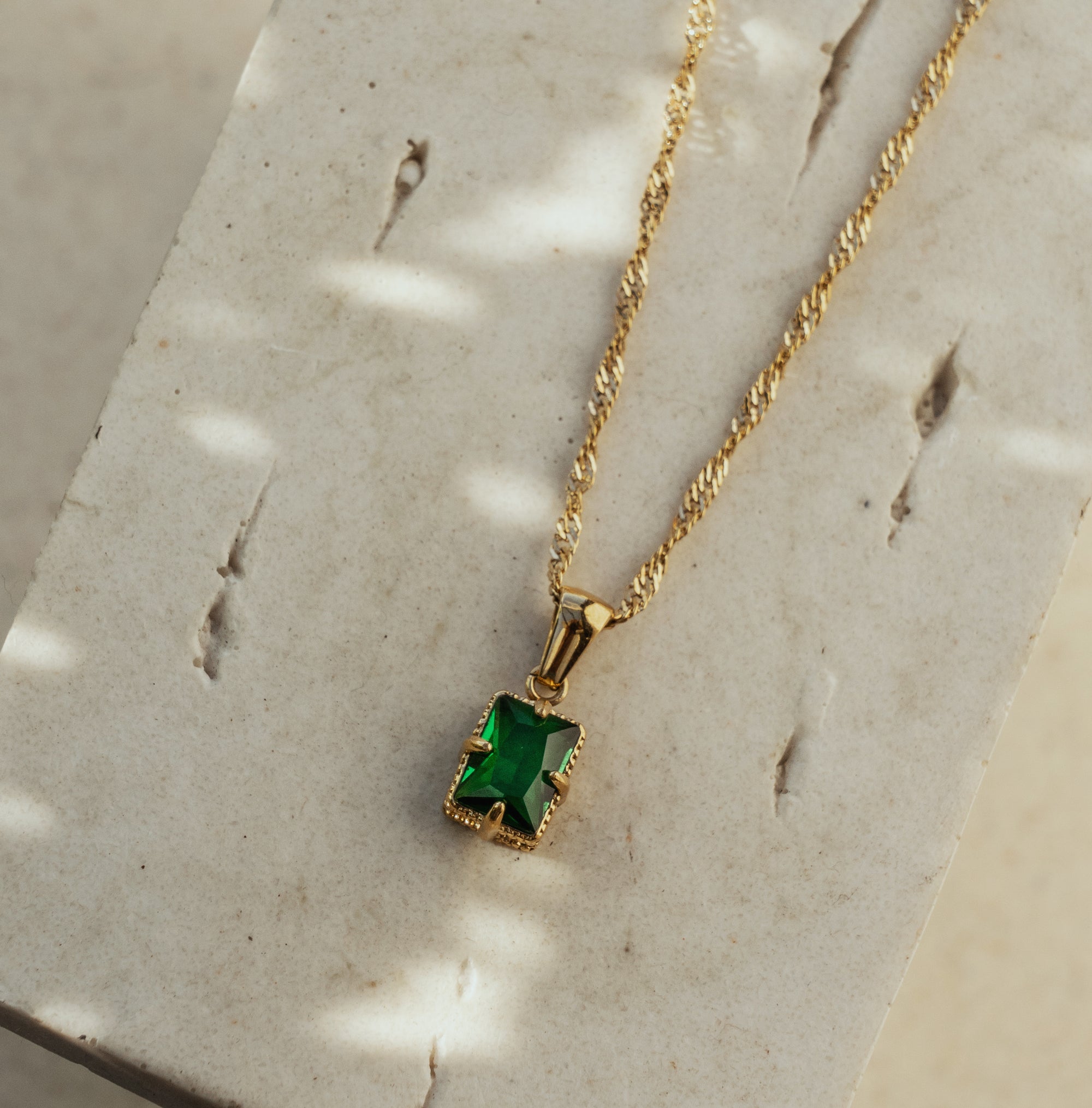 Elodie Emerald Cut Pendant Necklace