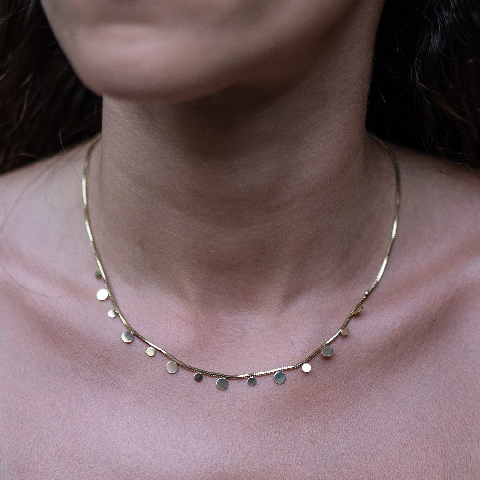 Fabiana Gold Necklace when worn