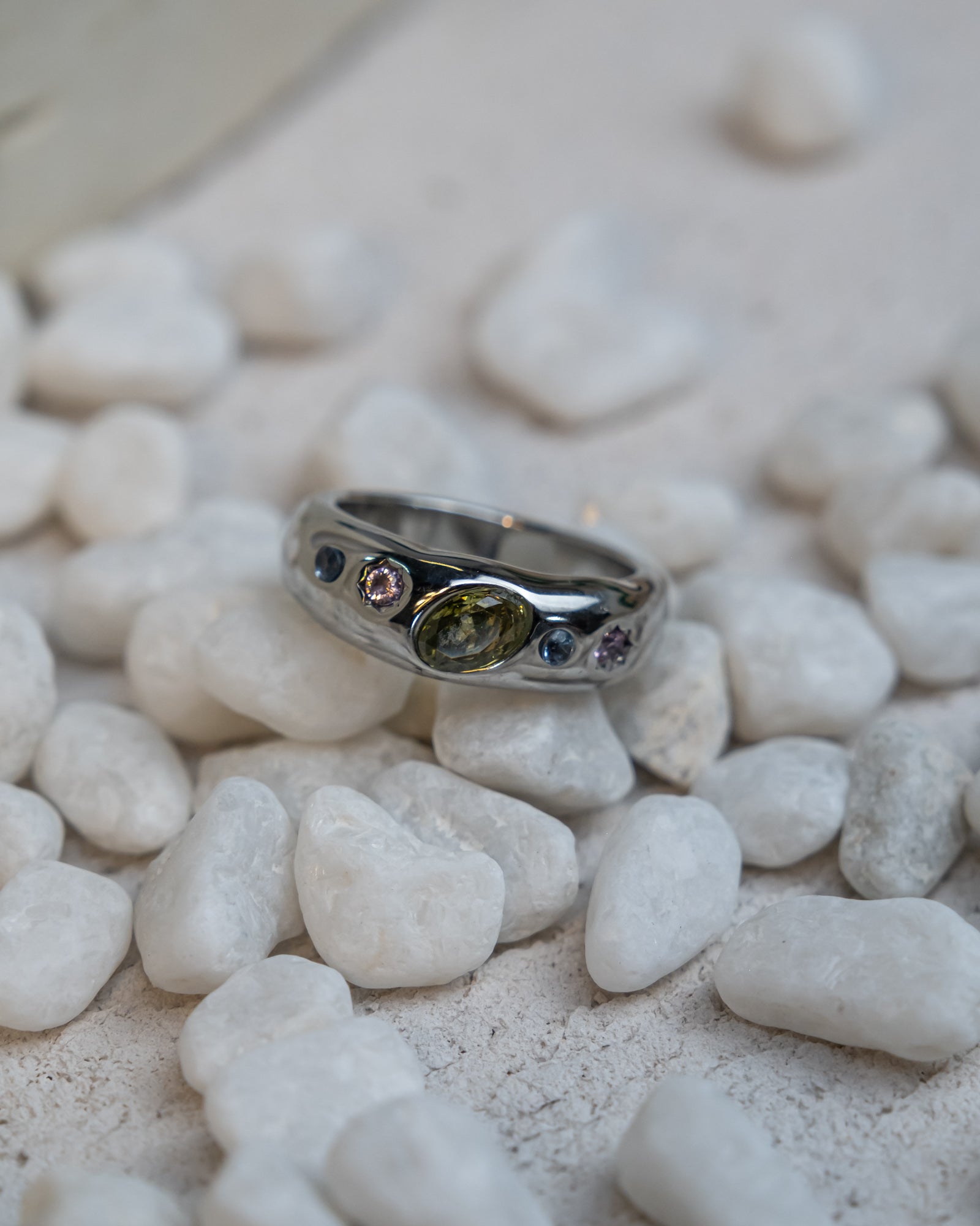 Gustav Silver Multicolor Gemstone Ring