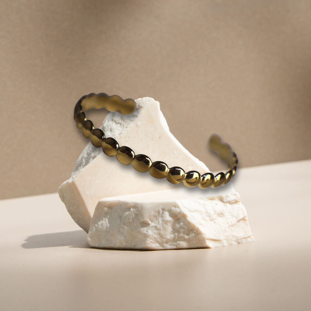 Leona Gold Pebbled Cuff Bracelet