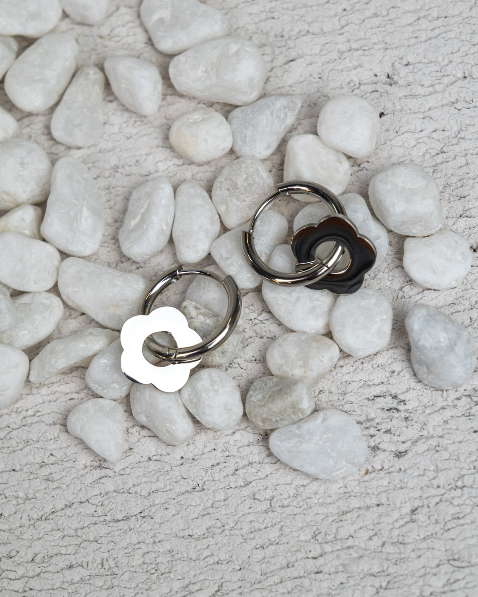 Magdalena Flower Huggie Earrings