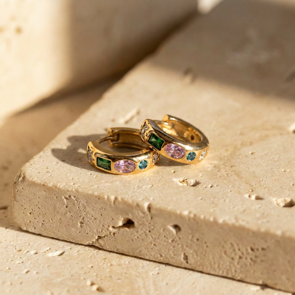Amara Zirconia Huggie Earrings