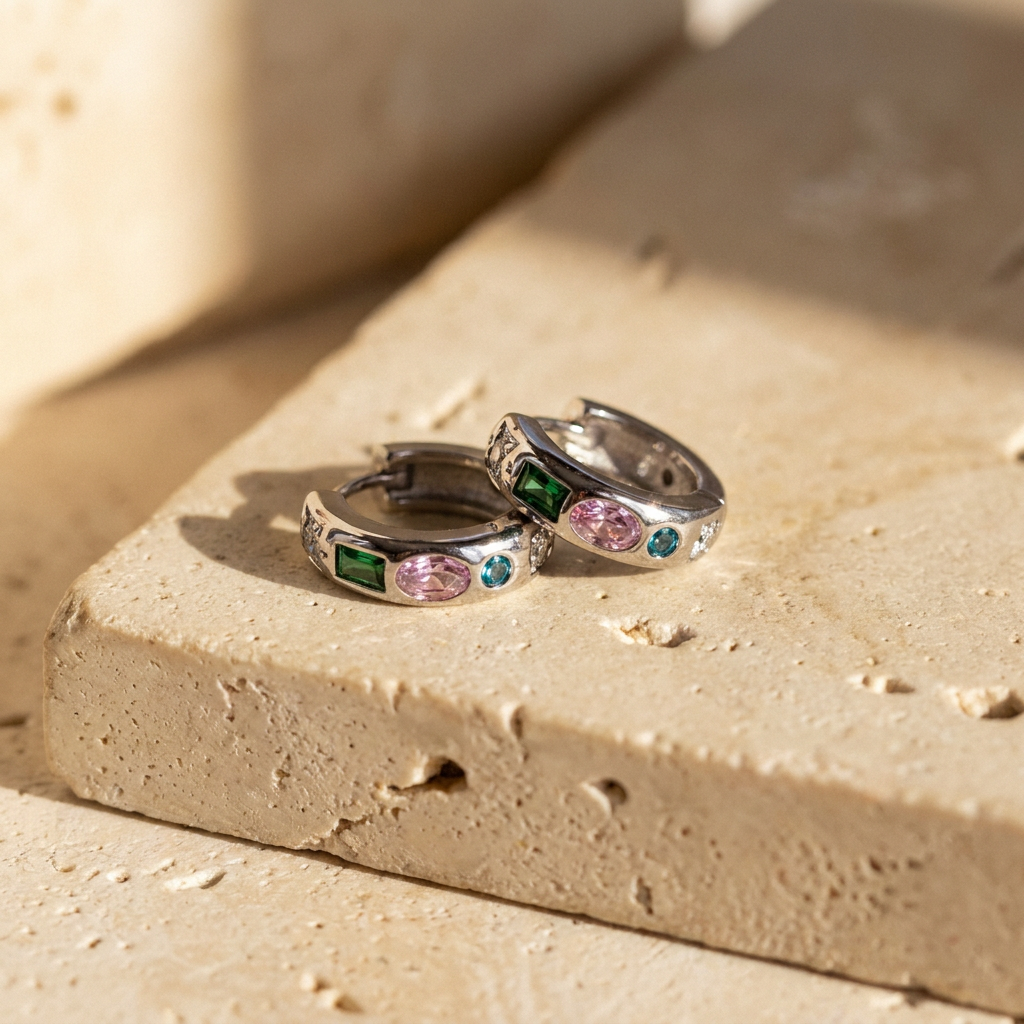 Amara Zirconia Huggie Earrings