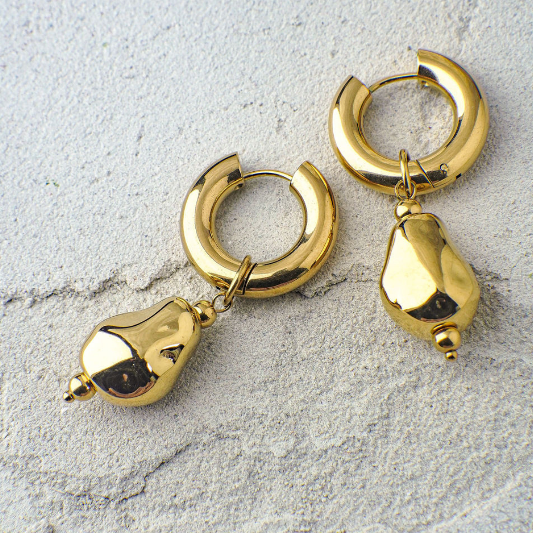 Ozara Drop Hoop Earrings