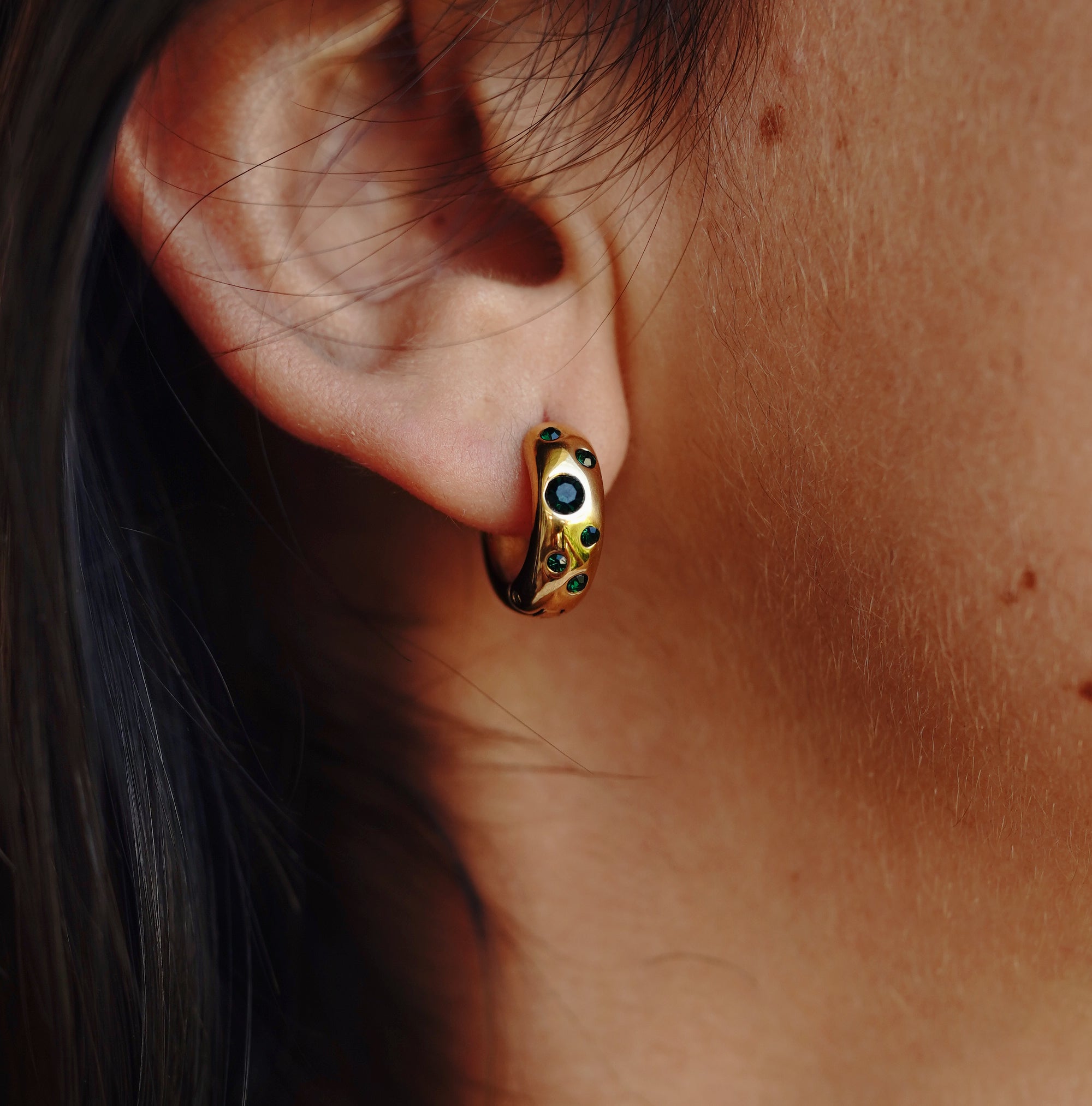 Tatiana Zirconia Huggie Earrings