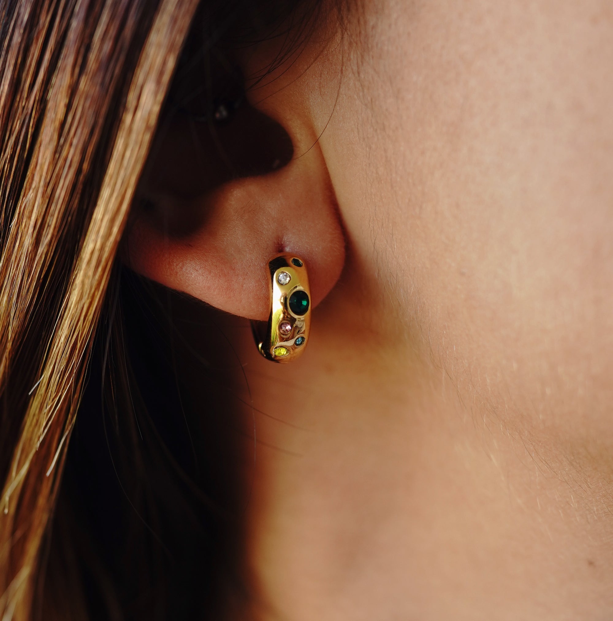 Tatiana Zirconia Huggie Earrings