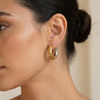 Amora Two Tone Huggie Hoops