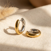 Amora Two Tone Huggie Hoops