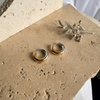 Amora Two Tone Huggie Hoops