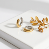 Amora Two Tone Huggie Hoops