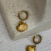 Yria Gold Shell Hoop Earrings
