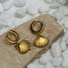 Yria Gold Shell Hoop Earrings