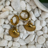 Yria Gold Shell Hoop Earrings